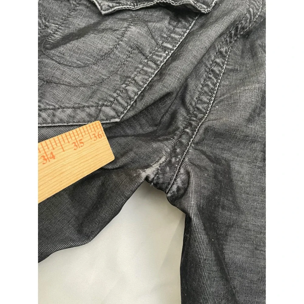 True Religion Ricky Jeans Mens 38 Black Relaxed Straight Flap Pockets (READ)